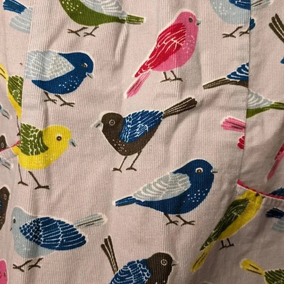 Baby Boden Girls Corduroy Pinafore Bird Print Dress Sz 18-24 Months 100% Cotton - Picture 9 of 16
